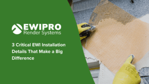 External wall insulation installation showing key detailing around window openings, seals and reinforcement.